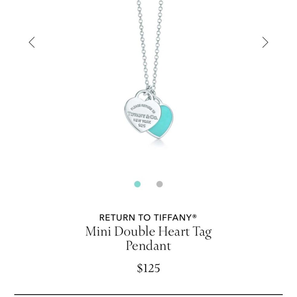 Mini double heart tag necklace